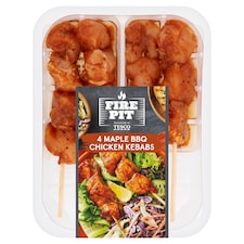 Tesco Fire Pit 4 Maple Bbq Chicken Kebabs 260G