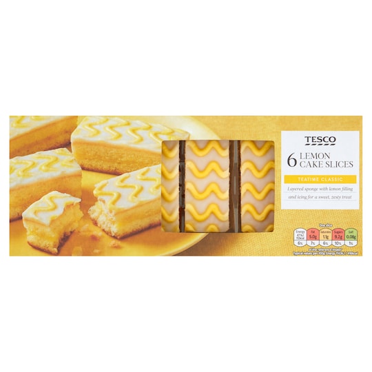 Tesco 6 Lemon Cake Slices 160G Tesco Groceries