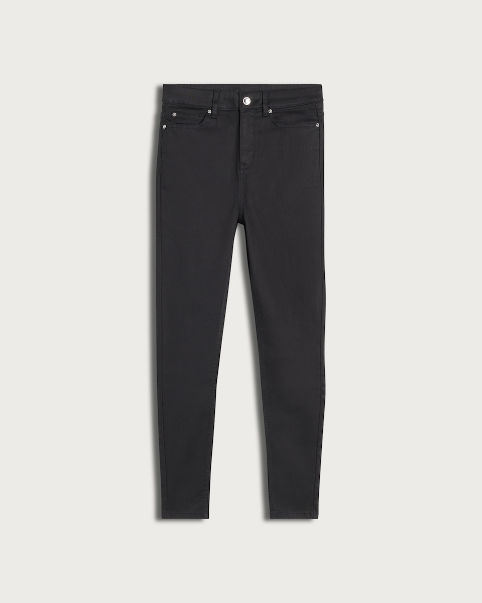 image 1 of F&F Contour High Rise Skinny Fit Jeans in Black