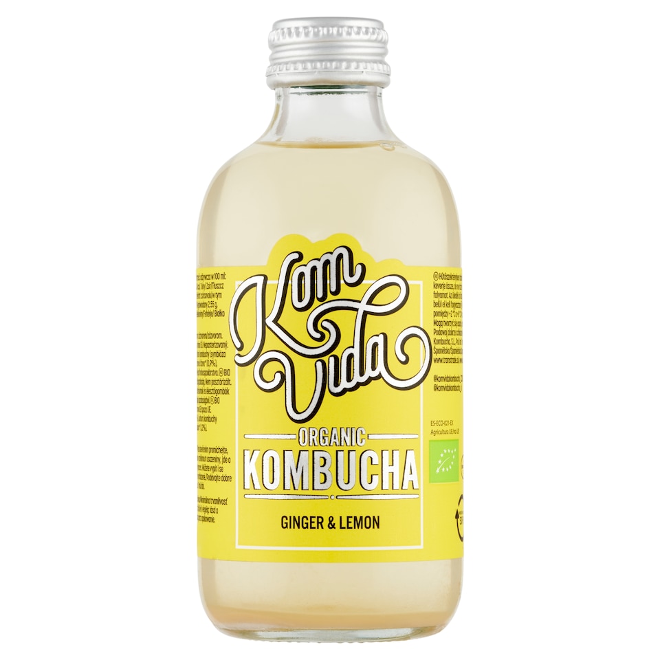 image 1 of Komvida Organic Fermented Tea Drink with Lemon and Ginger 250 ml