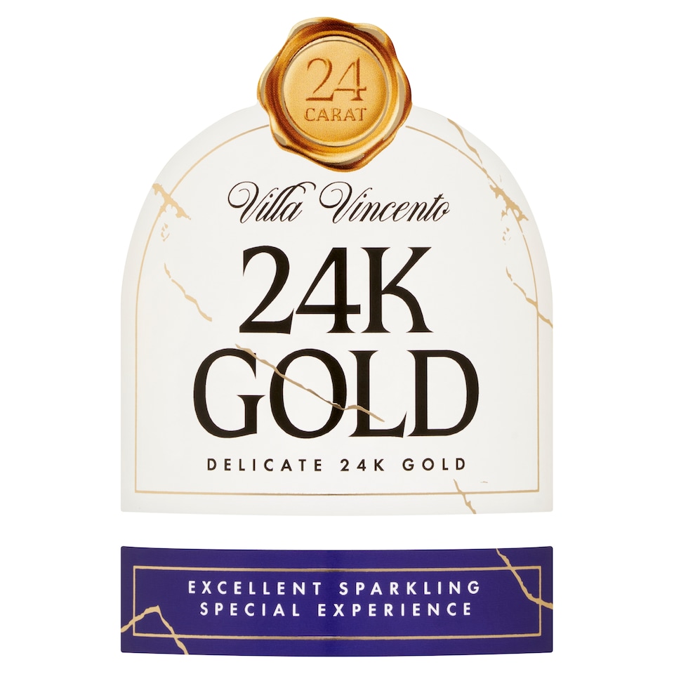 Villa Vincento édes fehér pezsgő 24K aranypehellyel 11% 750 ml  1. kép