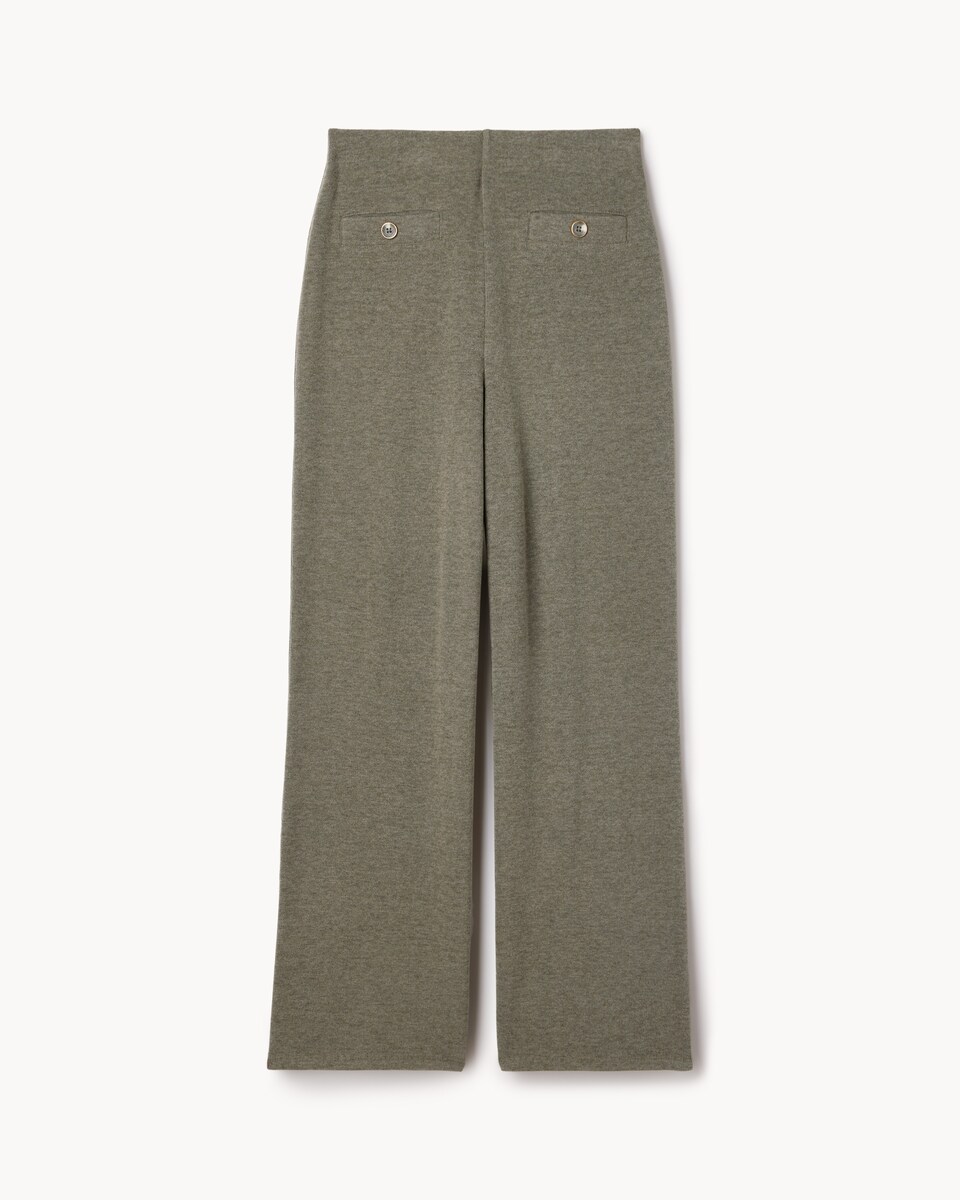 image 1 of F&F Textured Wide Leg Trousers in Olive