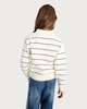 image 3 of F&F Girls Stripe Print Collared Jumper in Cream