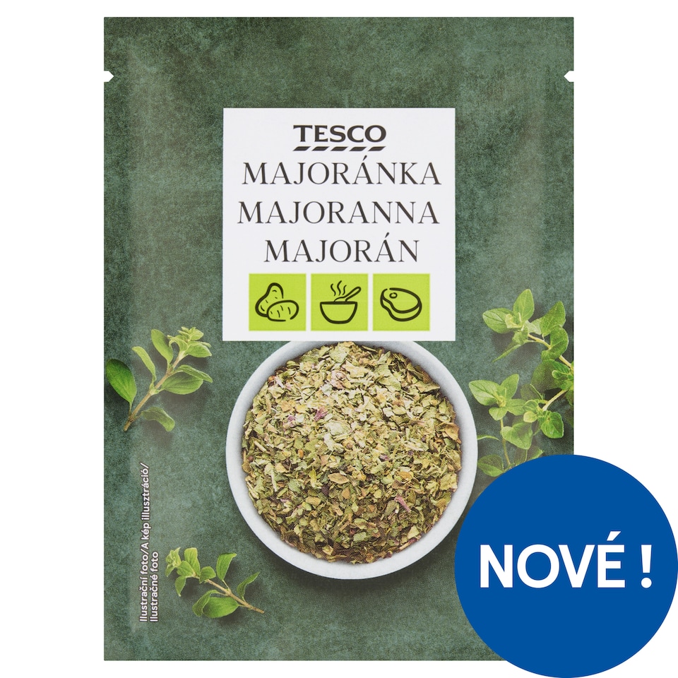 Tesco Majoránka sušená drcená 8g