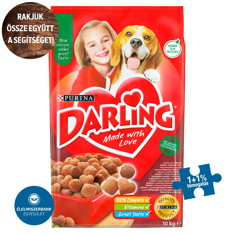 Purina Darling Complete Pet Food for Adult Dogs with Beef and Chicken 10 kg