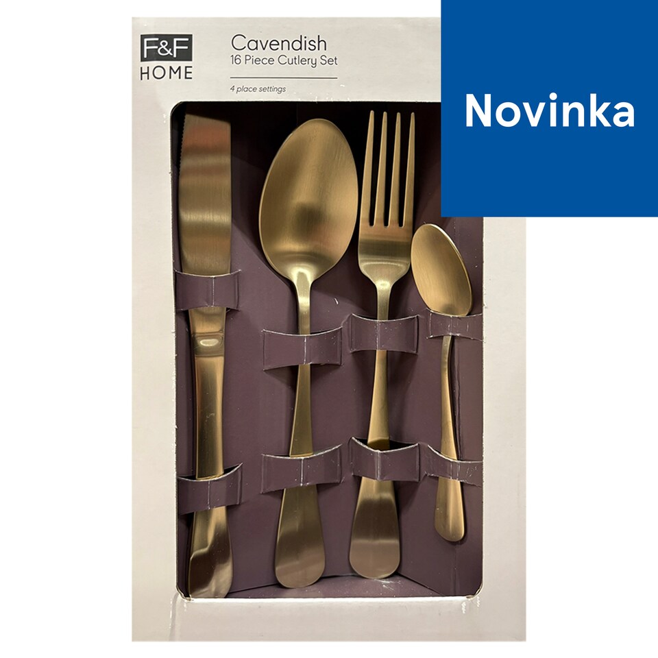 image 1 of F&F Home Cavendish Gold Brushed Cutlery Set 16 pcs