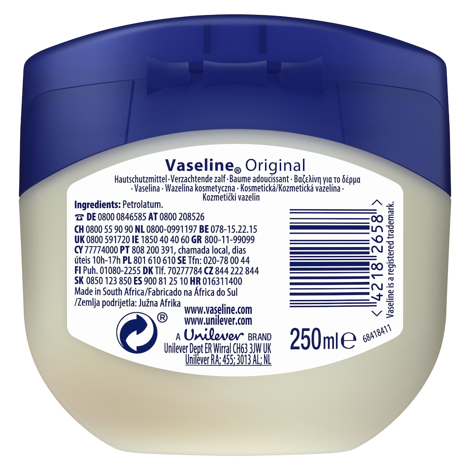 image 1 of Vaseline Pure Petroleum Jelly 250Ml