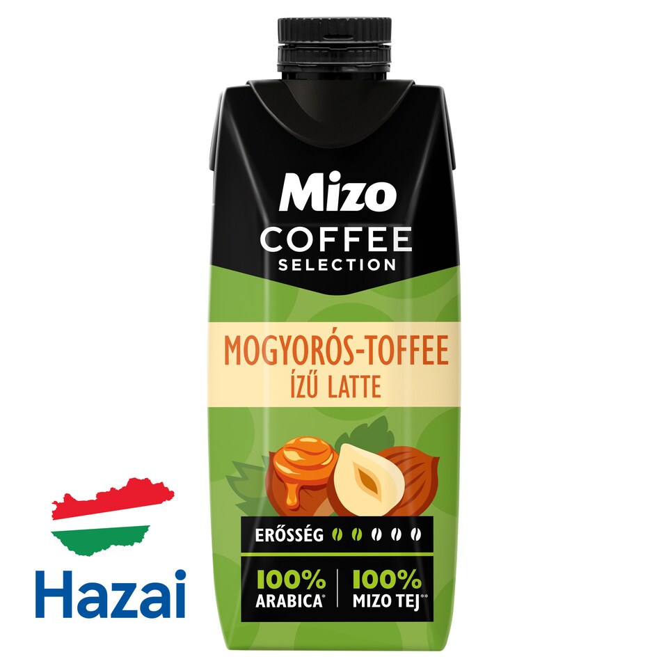 Mizo Coffee Selection Latte mogyorós-toffee ízű UHT zsírszegény kávés tej 250 ml