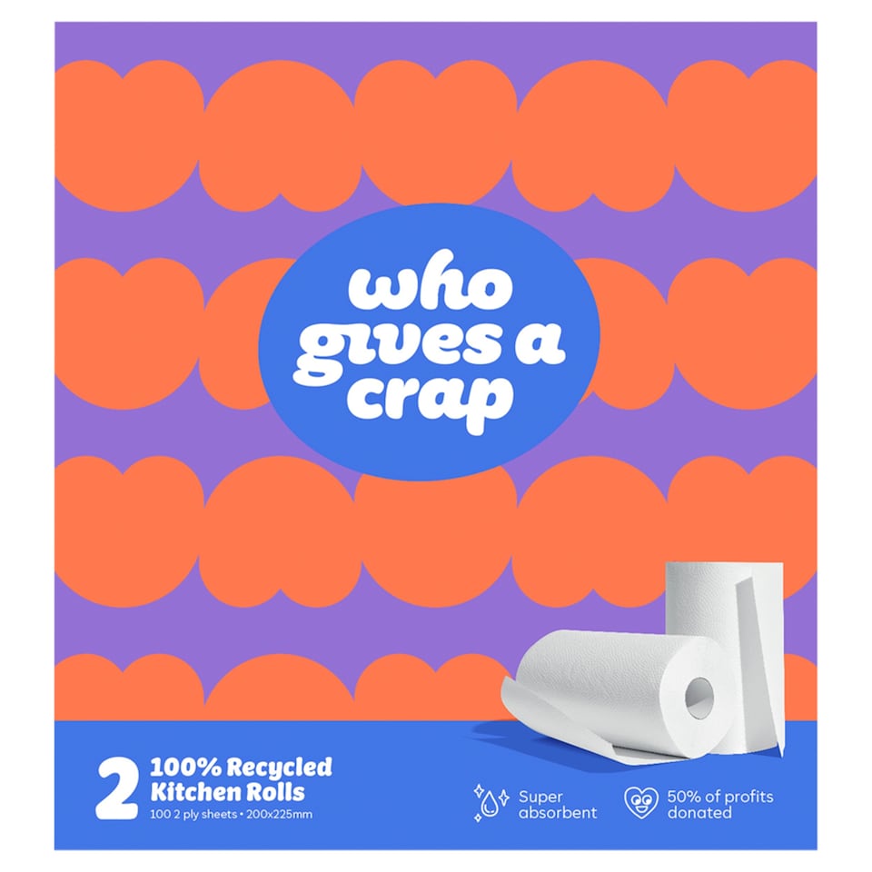 image 1 of Who Gives A Crap Big & Strong Kitchen Roll 100 sheets 2 Rolls