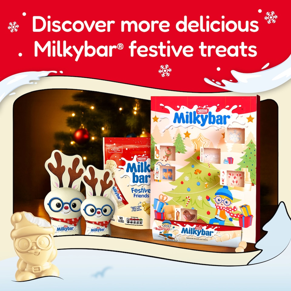 image 1 of Milkybar White Chocolate Festive Friends Bag 57G