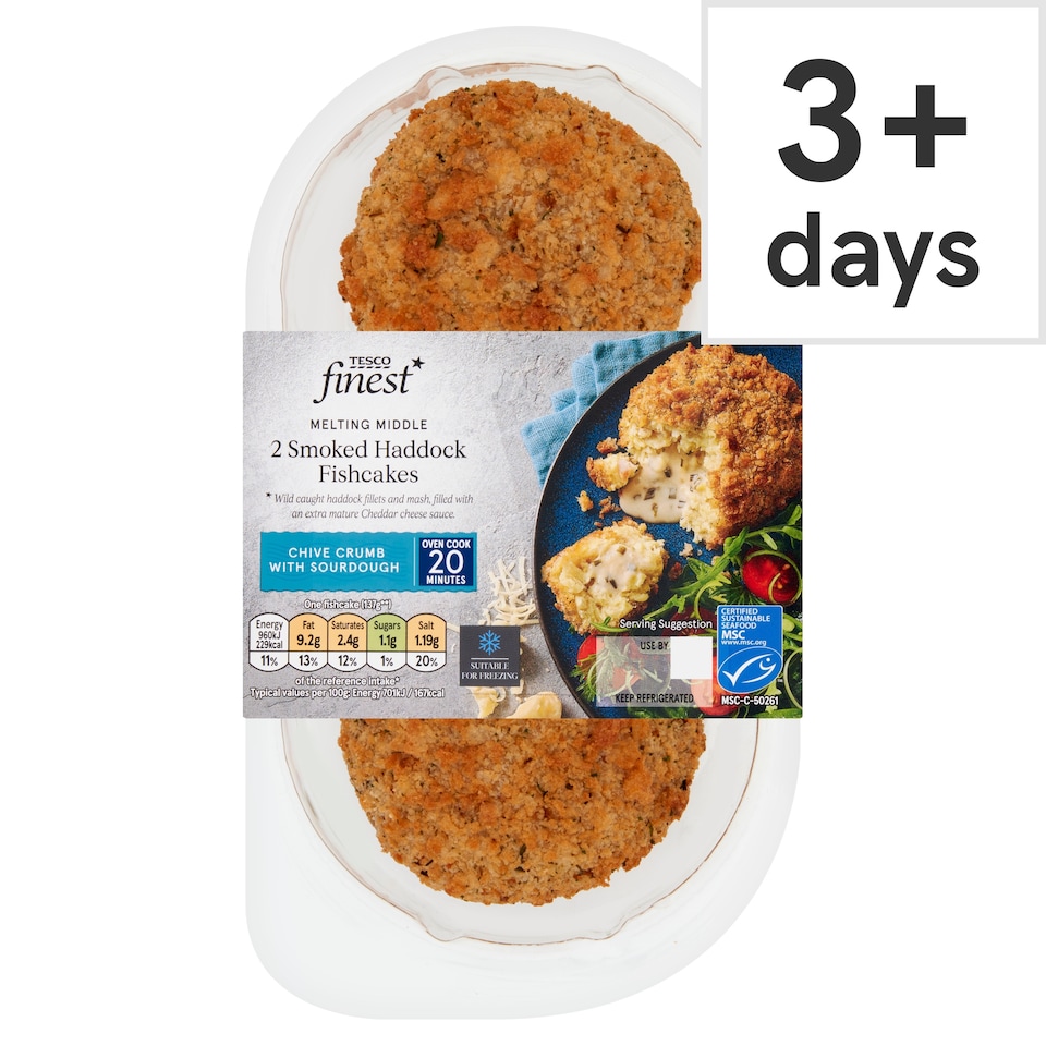 Tesco Finest 2 Smoked Haddock Fishcakes 290G