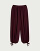 image 4 of F&F Sheer Balloon Leg Trousers in Burgundy