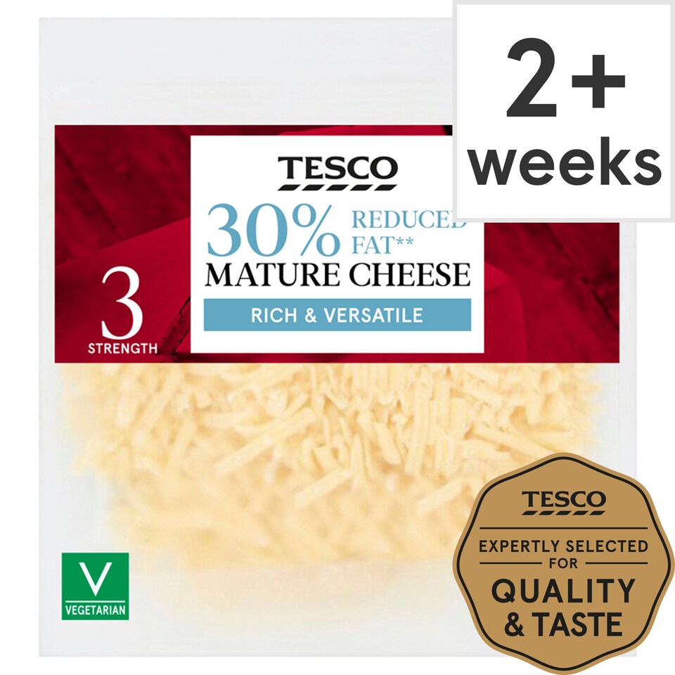 Tesco Grated 30 Reduced Fat Mature Cheese 250G Tesco Groceries