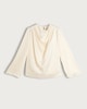 image 4 of F&F Satin Cowl Neck Blouse in Ivory