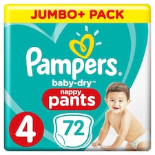 Pampers Baby Dry Pants Size 4 Jumbo Plus Pack 72