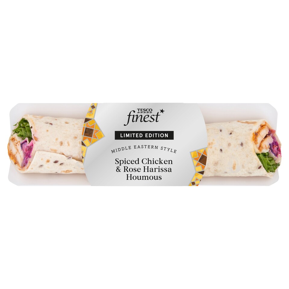 Tesco Finest Middle Eastern Style Chicken & Rose Harissa Houmous Wrap