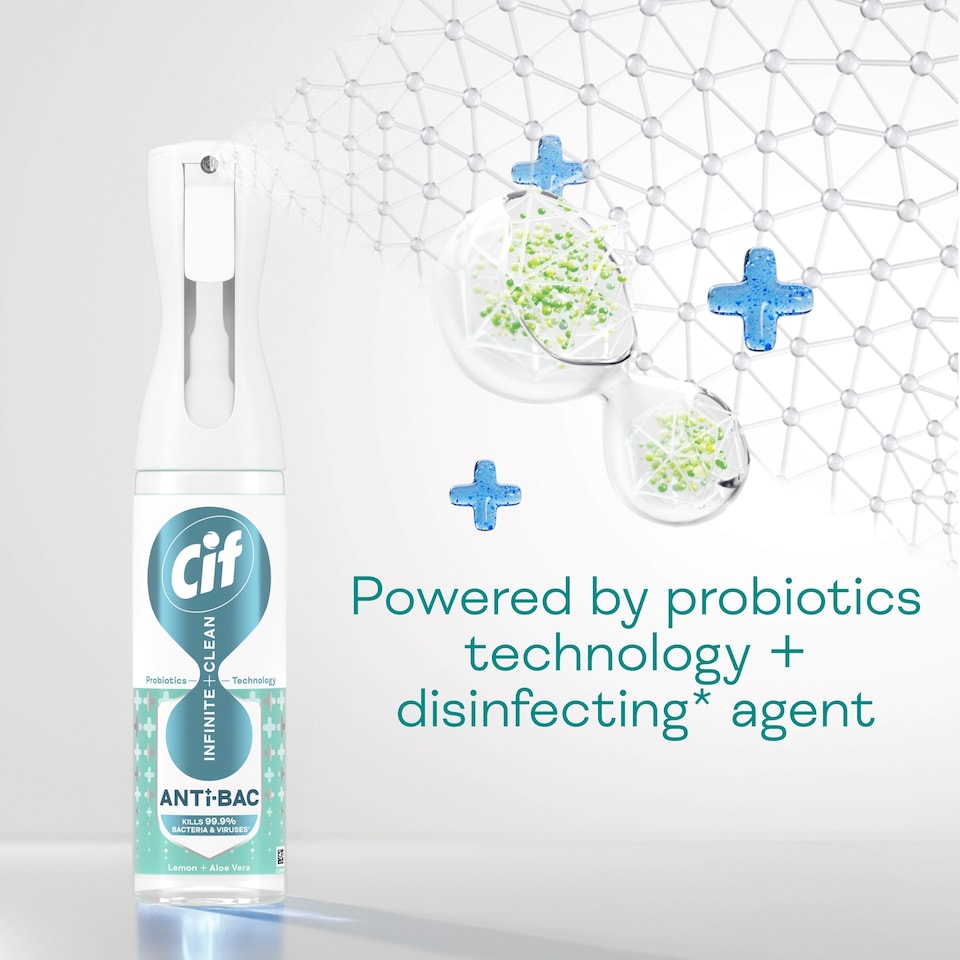image 1 of Cif Infinite Clean Antibacterial Spray Cleaner Lemon & Aloe Vera 280 ml