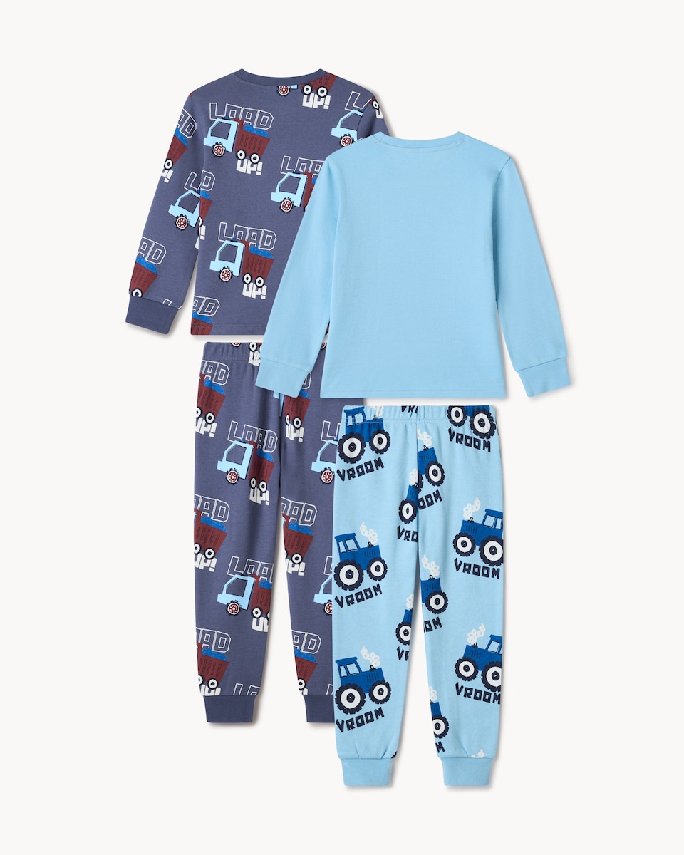 image 1 of F&F Boys 2-Pack Pure Cotton Printed Pyjama Sets in Multi