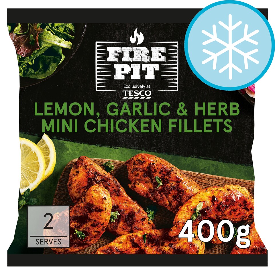 Tesco Firepit Lemon Garlic & Herb Mini Chicken Fillets 400g Tesco