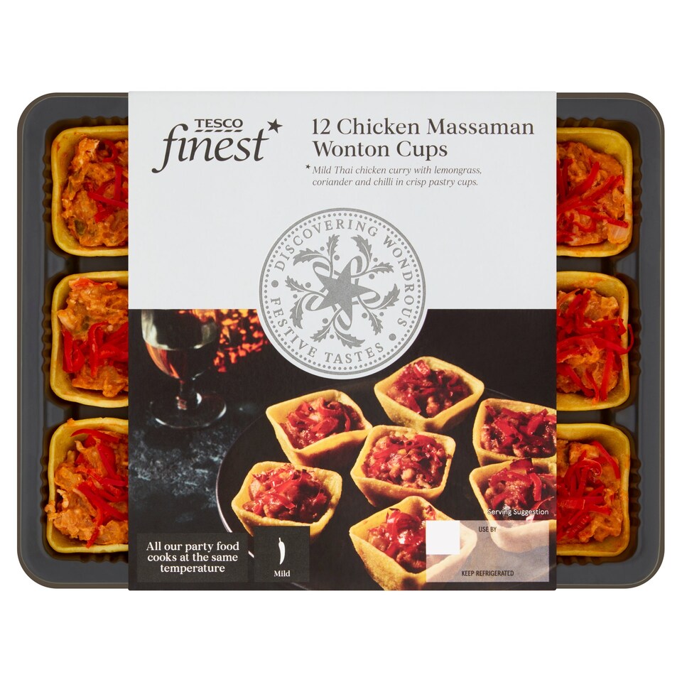 Tesco Fin*12 Chicken Massaman Wonton Cups 240G