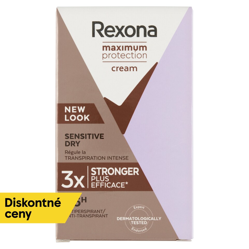 obrázok 1 z Rexona Maximum Protection Sensitive Dry antiperspiračný krém 45 ml