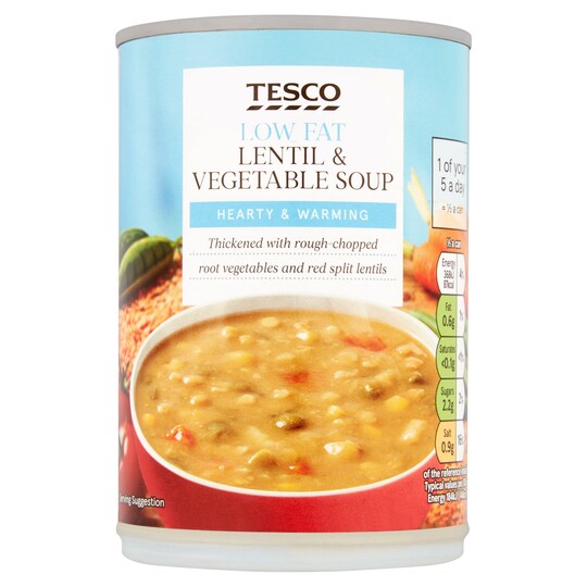 Tesco Low Fat Lentil & Vegetable Soup 400G Tesco Groceries