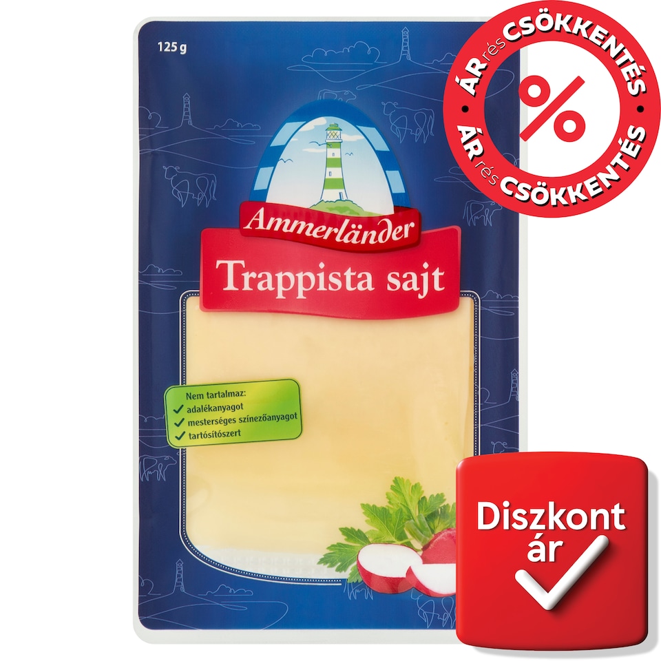 Ammerländer szeletelt trappista sajt 125 g  1. kép