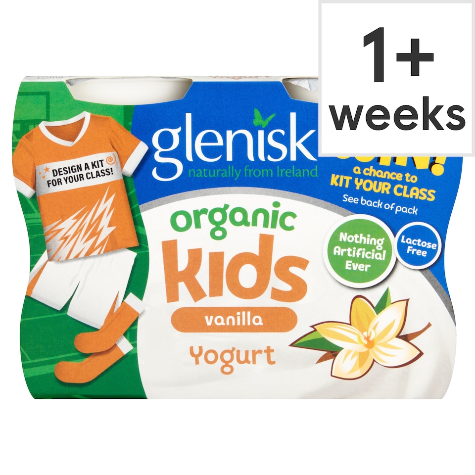 Glenisk Organic Kids Yogurt - Vanilla 4 x 90g