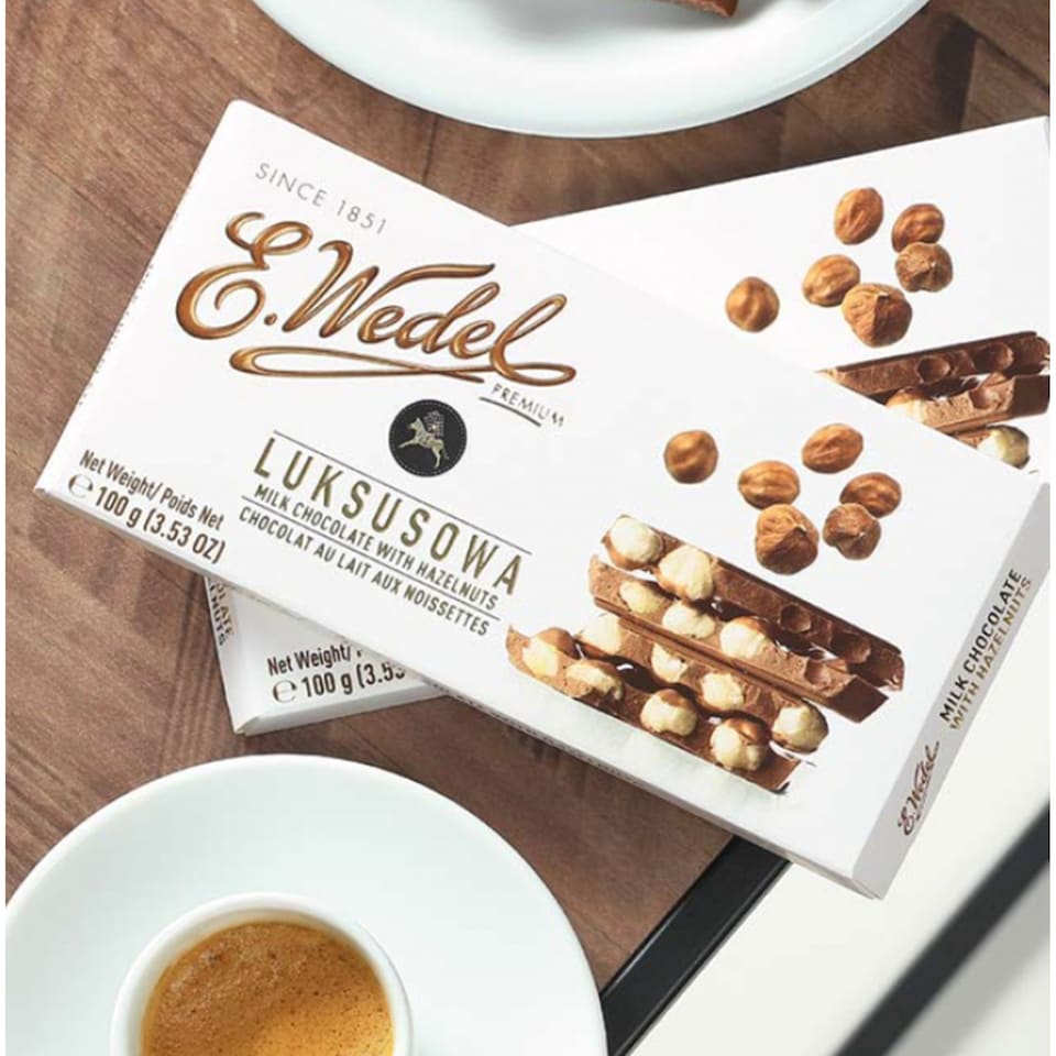 image 1 of E.Wedel Milk Chocolate With Hazelnuts 100G