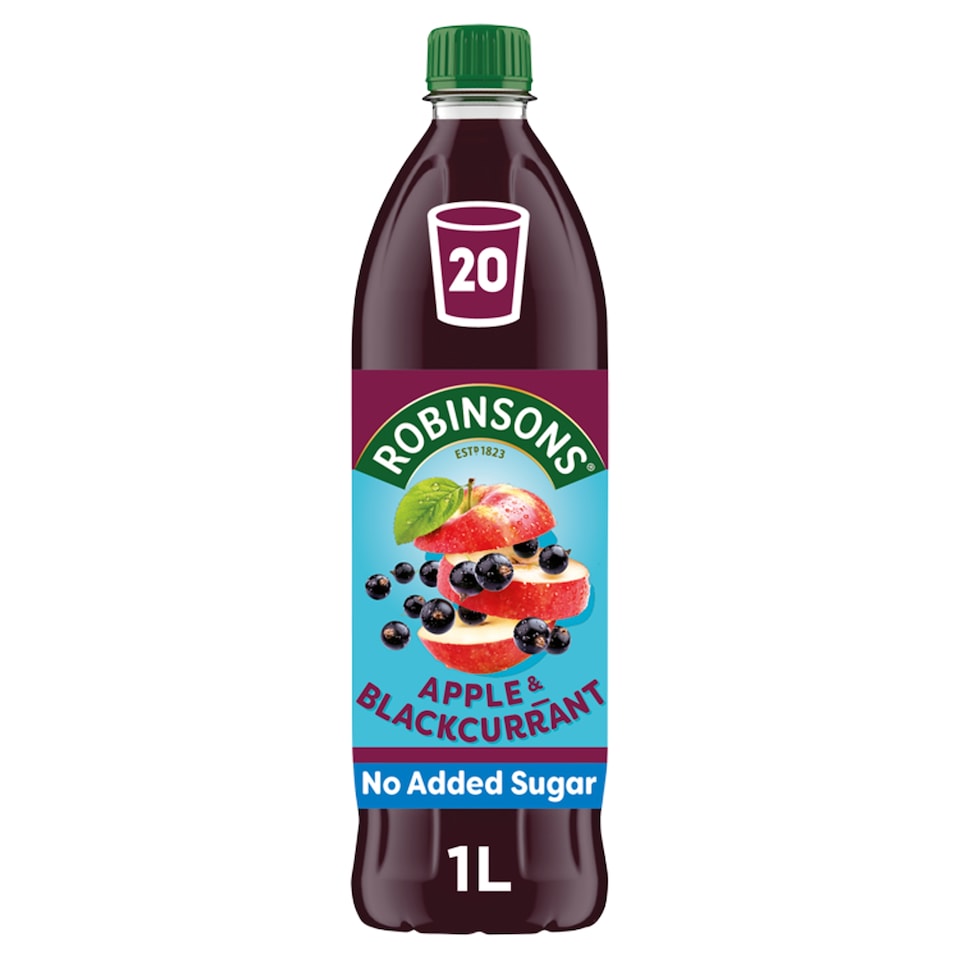 image 1 of Robinsons Apple & Blackcurrant No Added Sugar Squash 1L