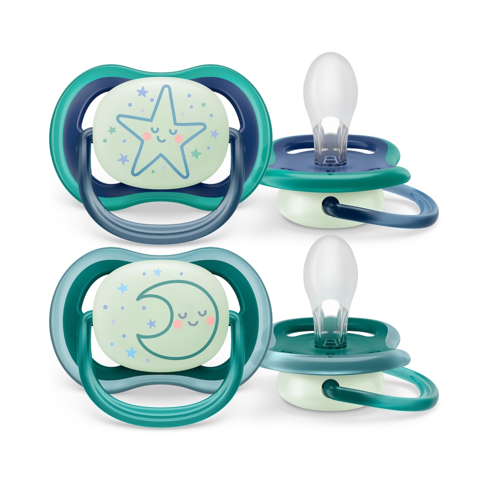 image 1 of Philips Avent Ultra Air Nighttime Soother 6-18 months 2 pack