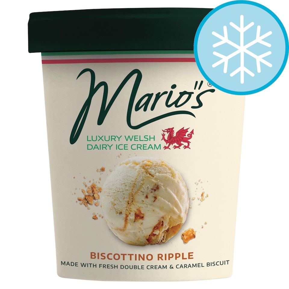 Mario's Biscottino Ripple Welsh Dairy Ice Cream 500ml