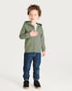 image 3 of F&F Boys Cotton Rich Zip Through Hoodie in Khaki