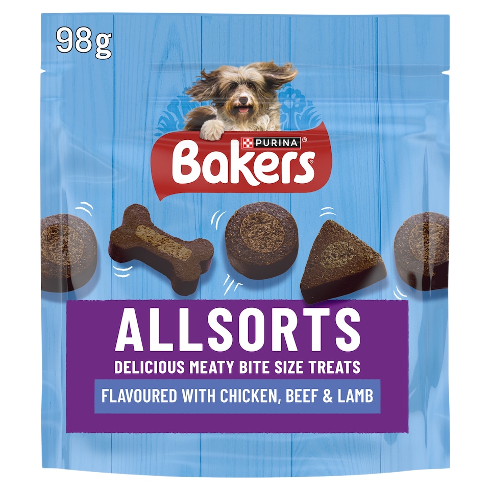 image 1 of BAKERS Allsorts Chicken; Beef and Lamb Dog Treats 98g