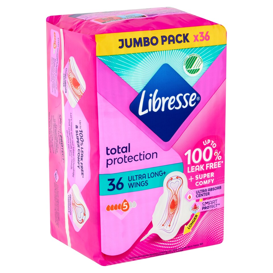 Libresse Total Protection Ultra Long+ egészségügyi betét 36 db  1. kép