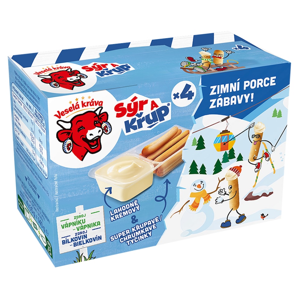 Veselá Kráva Sýr a Křup Delicious Cheese & Crispy Bars 4 x 35 g (140 g)