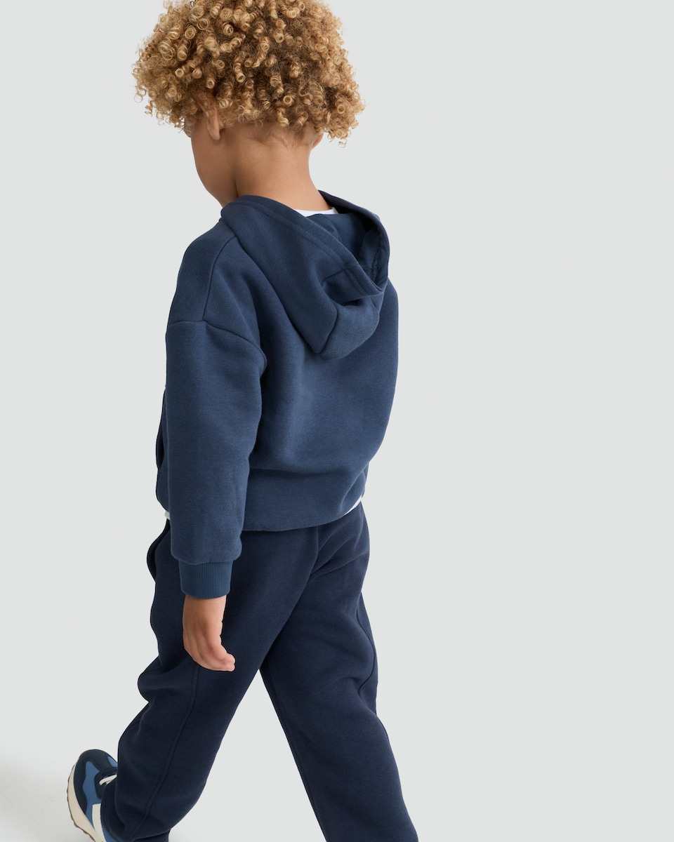 image 1 of F&F Boys Cotton Rich Kangaroo Pocket Hoodie in Navy