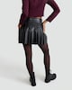 image 3 of OH ME OH MY Faux Leather Pleated Belted Skirt in Black