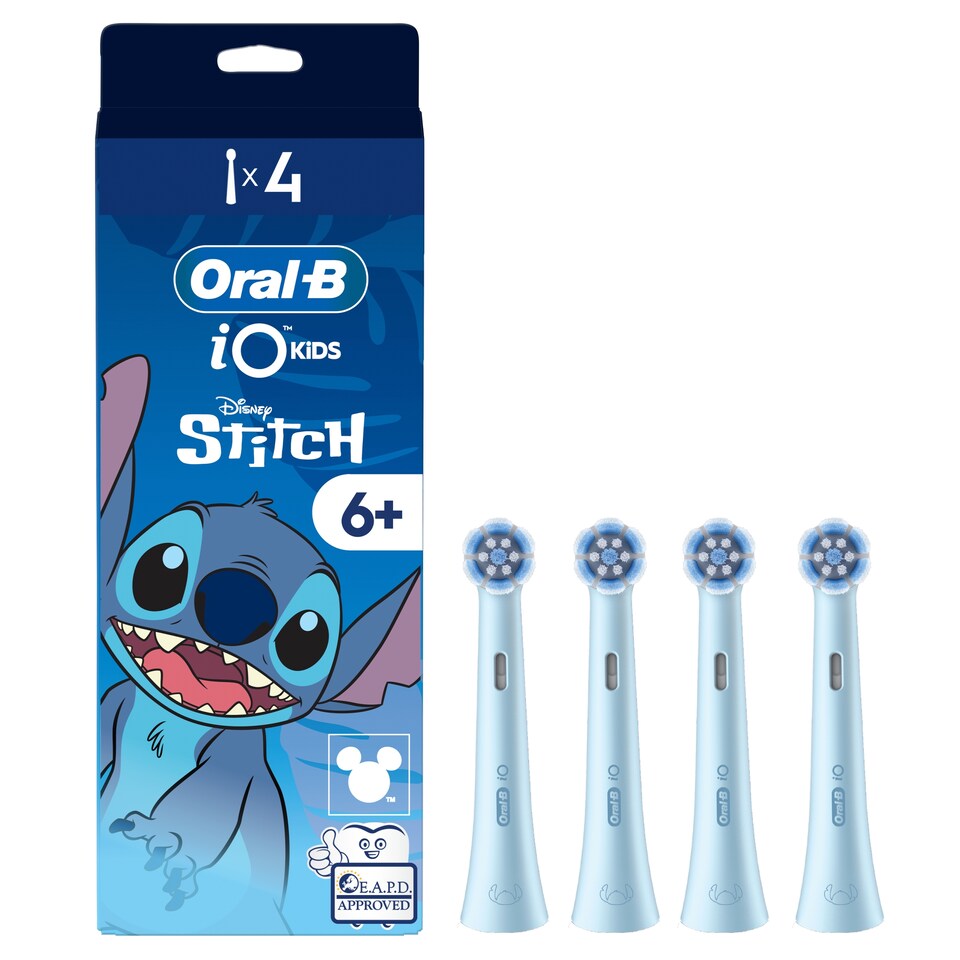 Oral-B iO Kids 6+ Disney Stitch Elektromos Fogkefefej, Gyengéd a mozgó fogakhoz és a fogínyhez, 4  1. kép