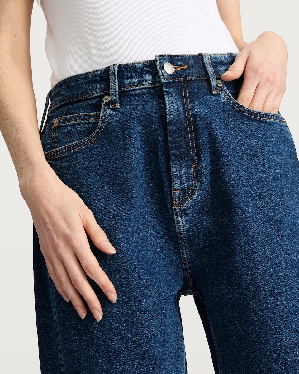 image 1 of F&F Barrel Jeans  in Navy
