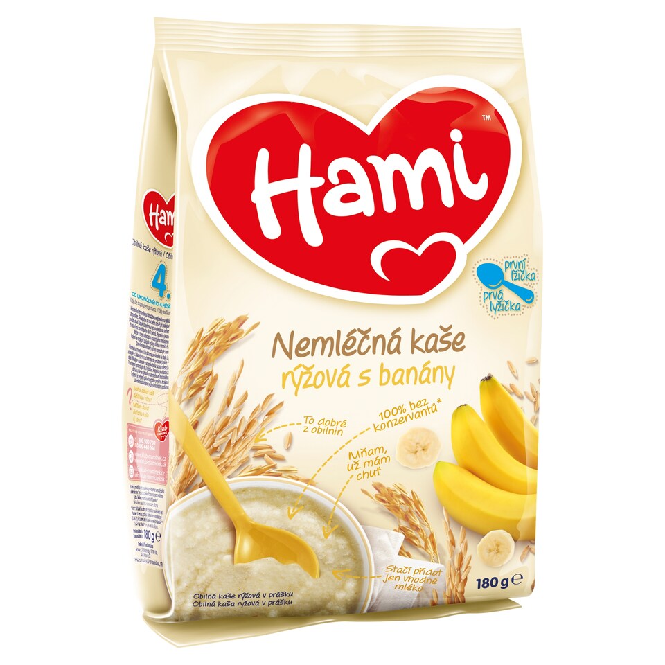 Hami Kaša ryžová nemliečna s banánmi 180 g