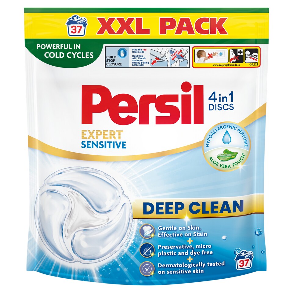 Persil Discs Expert Tablet Detergent for White and Light Clothes 37 Washes 610 g