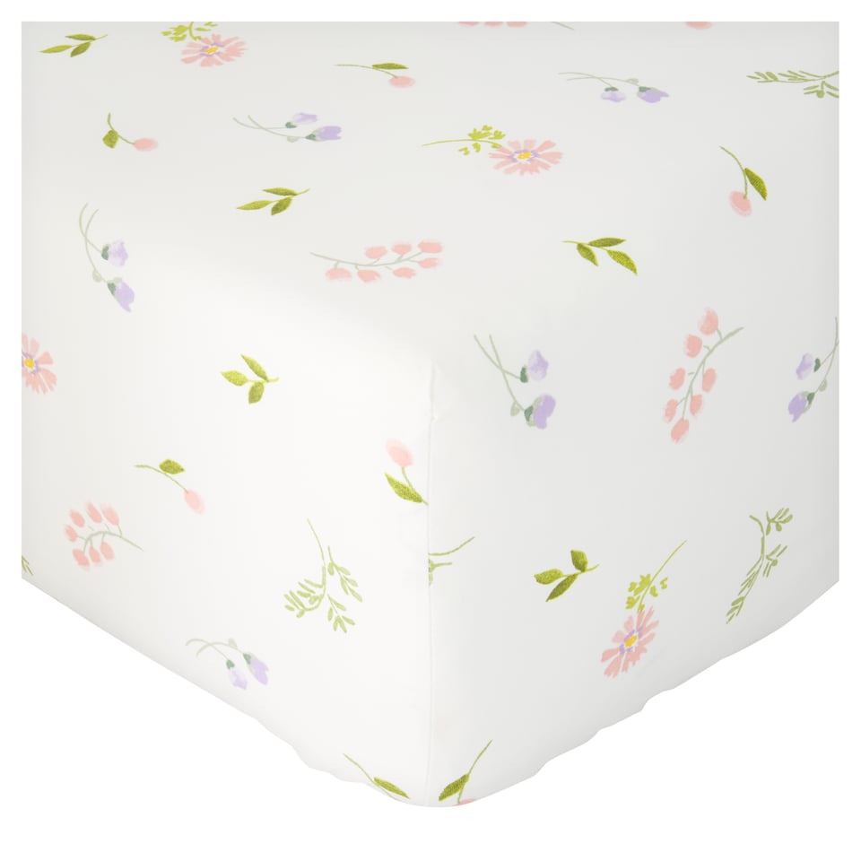 F&F Home 100% Cotton Ditsy Floral Fitted Sheet Single