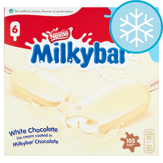 Nestle Milky Bar White Chocolate Ice Cream 6X50ml Tesco Groceries