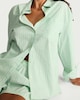 image 2 of OH ME OH MY Pure Cotton Poplin Striped Co-ord Shirt in Green