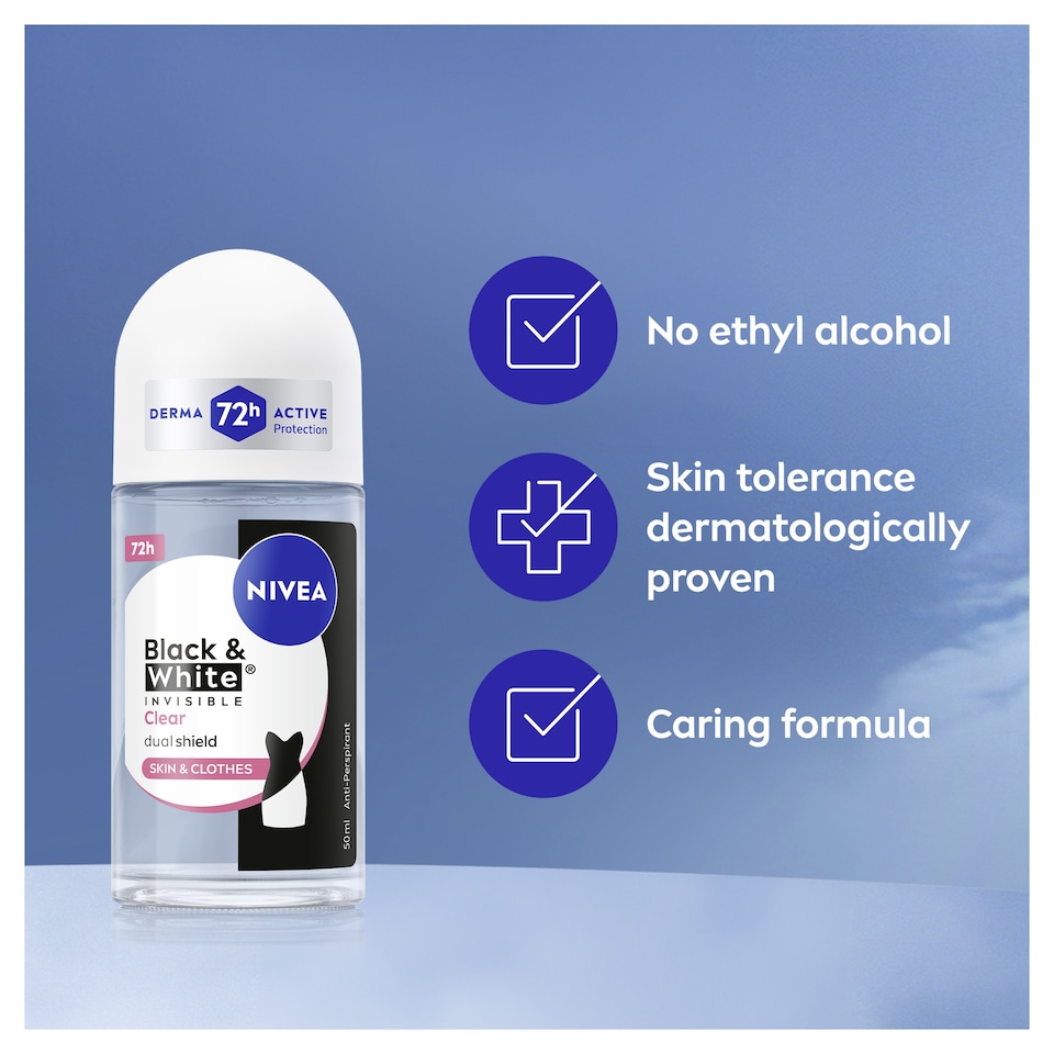image 1 of NIVEA Black & White Original Anti-Perspirant Deodorant Roll-On 50ml