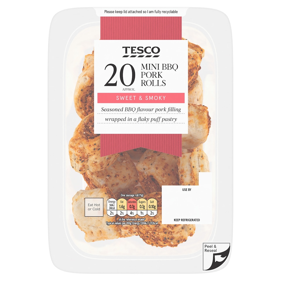 Tesco 20 Mini BBQ Pork Rolls 220G