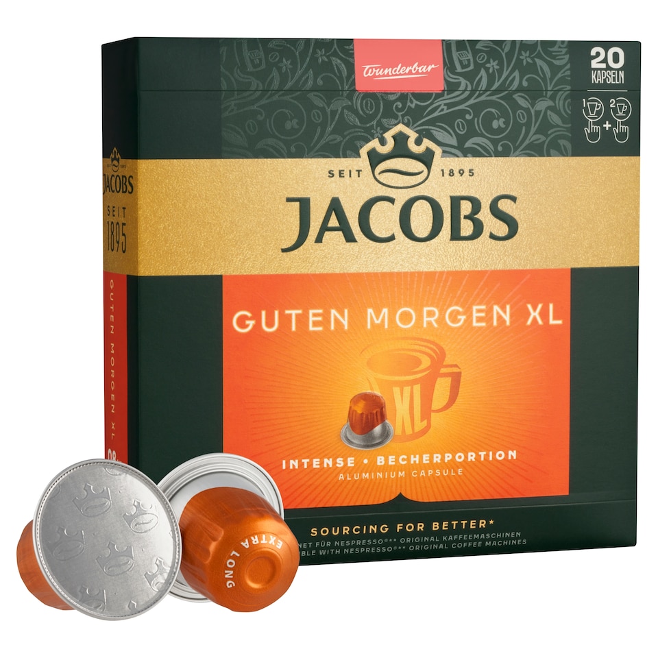 image 1 of Jacobs Guten Morgen XL Intense pražená mletá káva v kapslích 114g