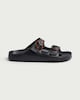 image 1 of F&F Double Strap Buckle Footbed Sandals in Black
