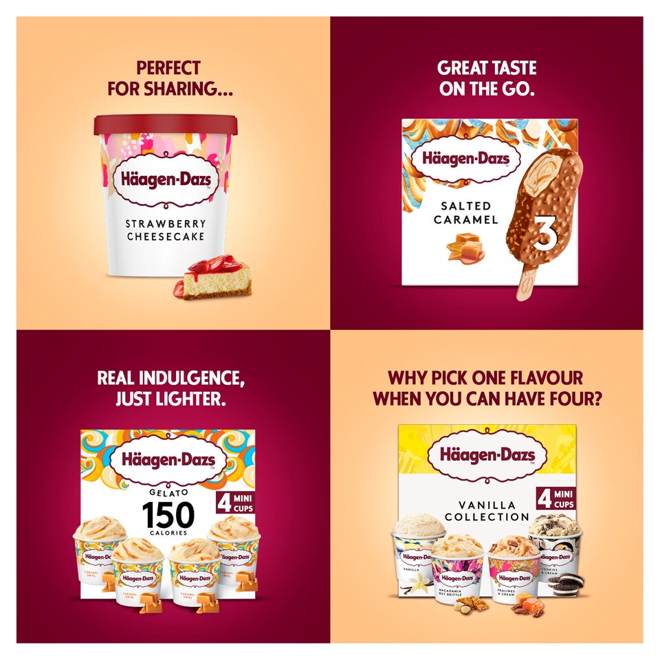 image 1 of Haagen-Dazs Caramel Mini Ice Cream Cups 4 X 95Ml